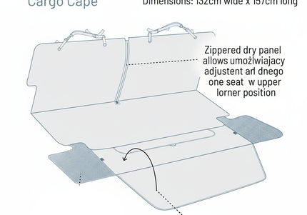 Kurgo Cargo Cape Trunk Mat – Waterproof Gray Liner with Non-Slip Backing, Durable Protection