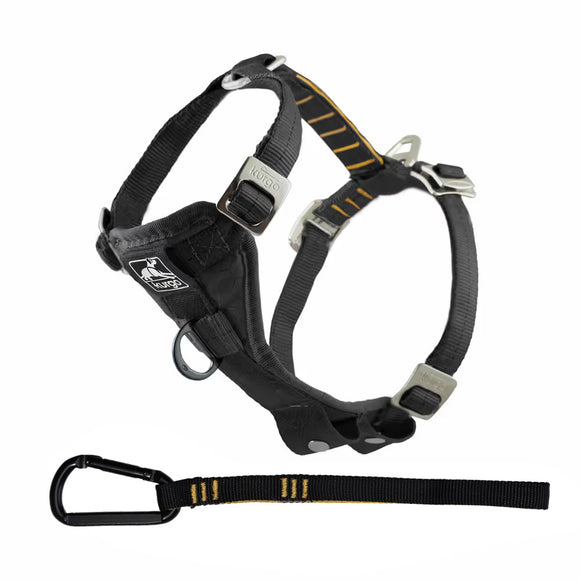 Kurgo Tru-Fit Smart Harness Black – Enhanced Strength, Secure Car Safety Design, XS Size