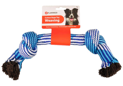 Flamingo Joe Rope 2 Knots – Extra Large Braided Cotton Dog Toy, Durable Design