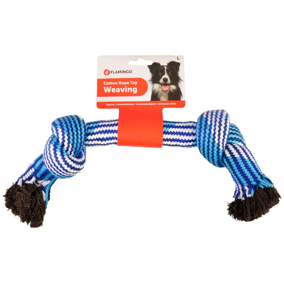 Flamingo Joe Rope 2 Knots – Extra Large Braided Cotton Dog Toy, Durable Design