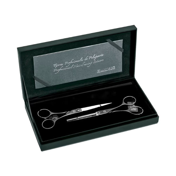 Artero Symetric 5.5" Scissor and Thinning Set – Colored Black Handles, Precision Grooming Tools