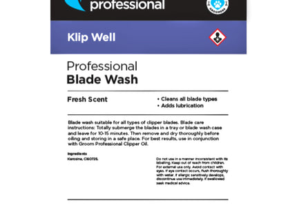 Groom Professional Klip Well Blade Wash – Liquid Cleaner and Disinfectant, 400ml Fast-Acting Formula