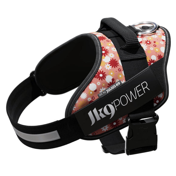 Julius-K9 IDC Powerharness Pink Flowers – Top Quality Floral Pattern Harness, Size 2