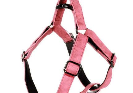 Flamingo Step&Go Deluxe Red Harness – Eco-Leather Step-In Design with Neoprene Lining, XS