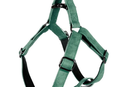 Flamingo Step&Go Deluxe Green Step-In Harness – Eco-Leather with Neoprene Lining, Medium