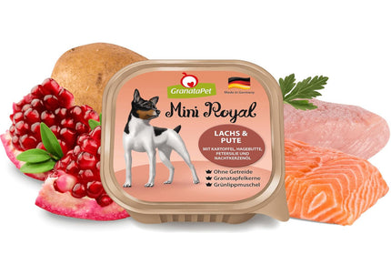 GranataPet Mini Royal Salmon and Turkey Wet Food – Grain-Free, Small Breed Formula, 11x150g
