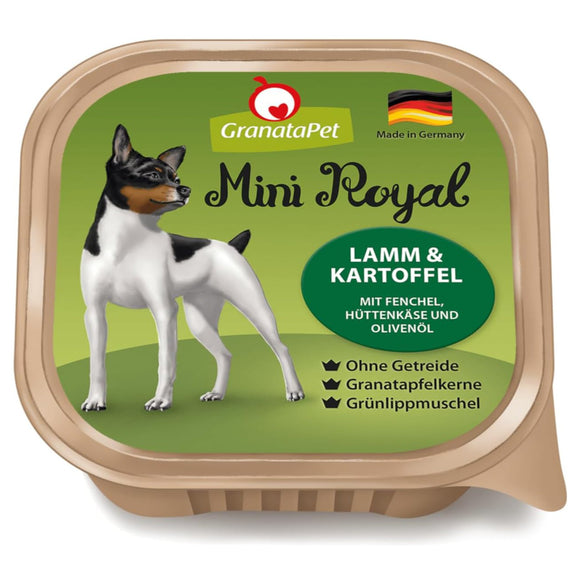 GranataPet Mini Royal Lamb and Potato Wet Food – Grain-Free, 11x150g, Small Breed Formula