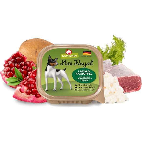 GranataPet Mini Royal Lamb and Potato Wet Food – Grain-Free, 11x150g, Small Breed Formula