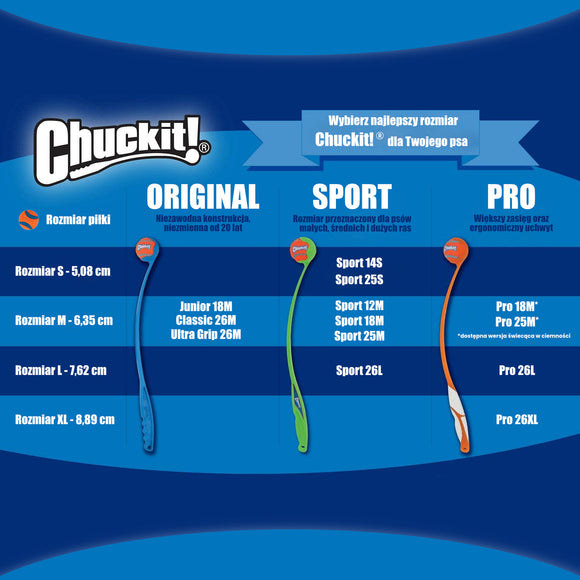 Chuckit! Sport 25M Ball Launcher 63cm – Ergonomic Thrower for Medium Balls, Durable Design