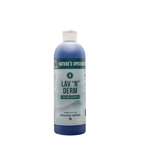 Nature's Specialties Lav-N-Derm Shampoo – Soothing Antibacterial Concentrate, 1:50 Dilution, 473ml