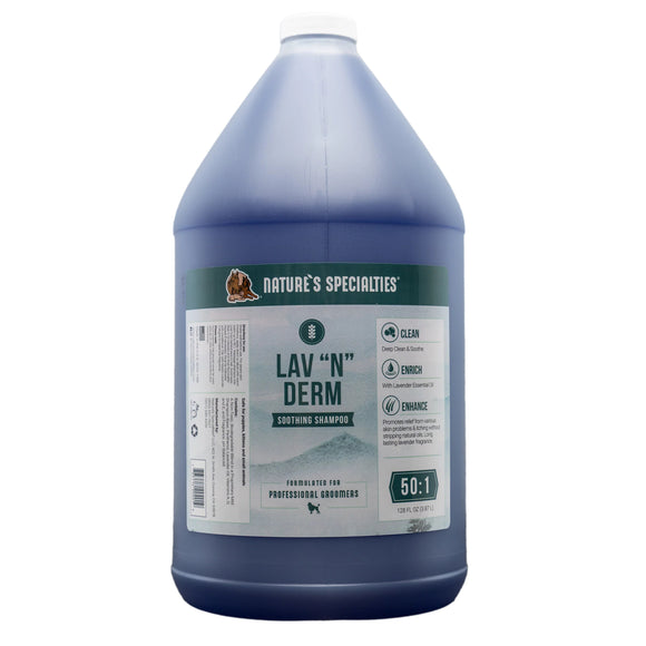 Nature's Specialties Lav-N-Derm Shampoo – Soothing Antibacterial Concentrate, 1:50 Dilution, 3.8L