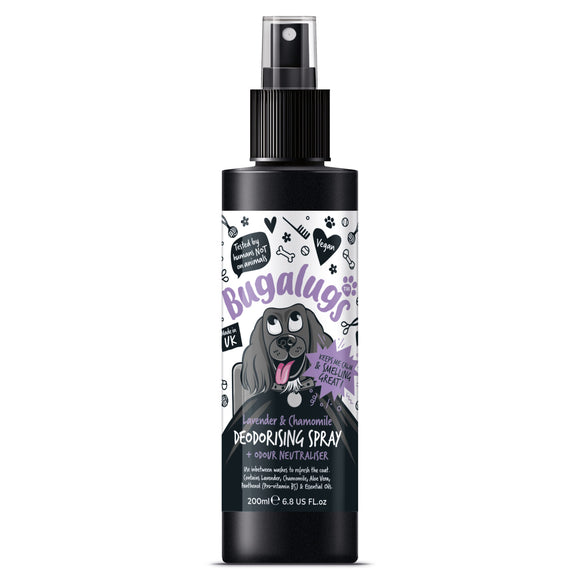 Bugalugs Lavender & Chamomile Deodorising Spray 200ml – Refreshing Coat Mist, Soothes Skin