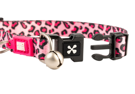 Max&Molly GOTCHA! Smart ID Cat Collar Leopard Pink – Colorful Adjustable Collar with Smart Tag