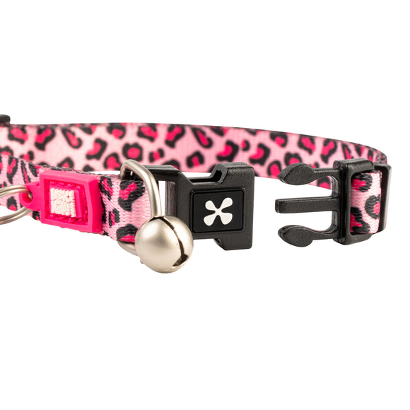 Max&Molly GOTCHA! Smart ID Cat Collar Leopard Pink – Colorful Adjustable Collar with Smart Tag