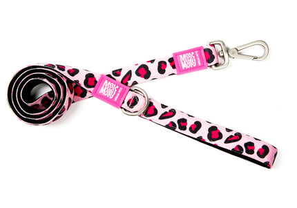 Max&Molly Short Leash Leopard Pink – Colorful 120cm City Leash, Pink Panther Pattern, Large