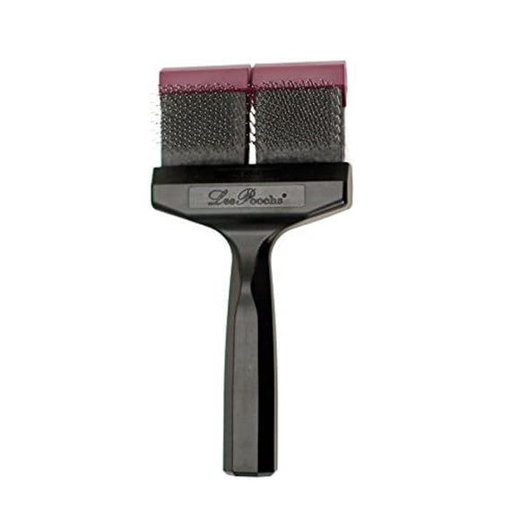 Les Poochs Purple Hard Pro Brush 9cm – Original Flexible Head Grooming Brush, Hard Bristles
