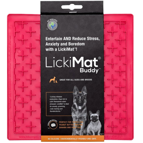 LickiMat Classic Buddy Soft Licking Mat – Cross Pattern, Purple, Calming Enrichment Tool