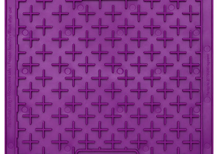 LickiMat Classic Buddy Soft Licking Mat – Cross Pattern, Purple, Calming Enrichment Tool