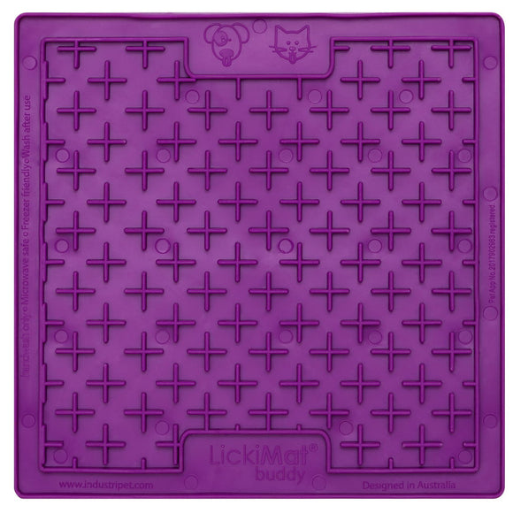LickiMat Classic Buddy Cat Licking Mat – Soft Textured Silicone, Purple, Calming Enrichment