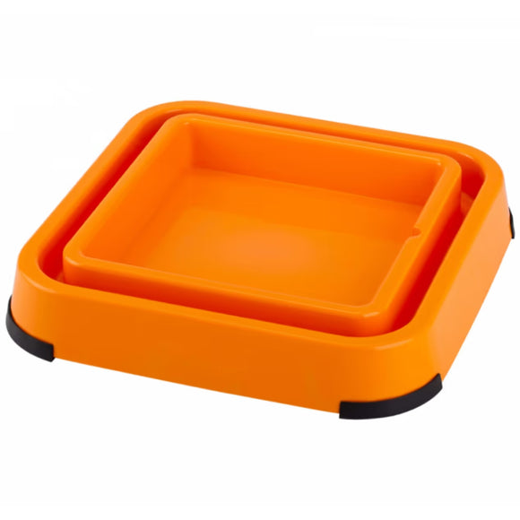 LickiMat Keeper Outdoor – Orange Licking Mat Tray, Durable Weather-Resistant Design