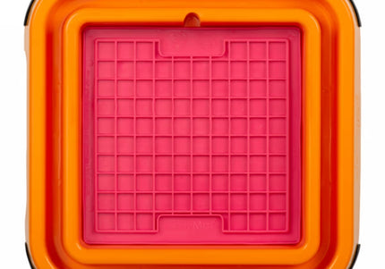 LickiMat Keeper Outdoor – Orange Licking Mat Tray, Durable Weather-Resistant Design