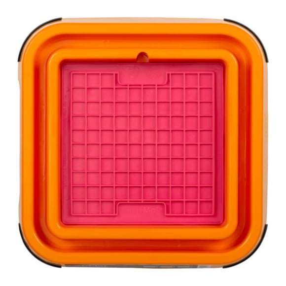 LickiMat Keeper Outdoor – Orange Licking Mat Tray, Durable Weather-Resistant Design