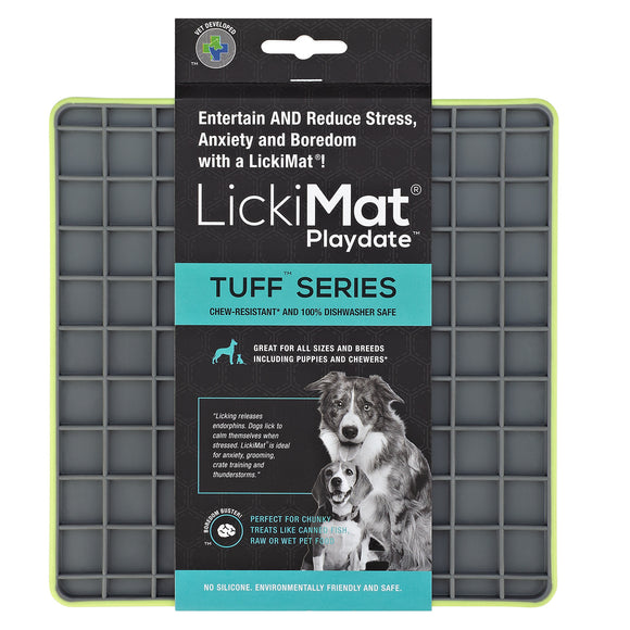 LickiMat Tuff Playdate Hard Licking Mat – Durable Checkered Design, Red Color