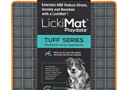 LickiMat Tuff Playdate Hard Licking Mat – Durable Checkered Design, Red Color