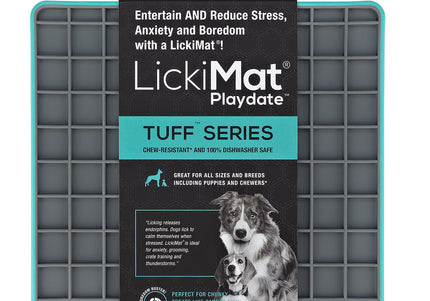 LickiMat Tuff Playdate Hard Licking Mat – Durable Checkered Design, Red Color