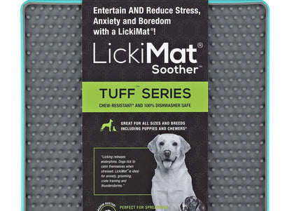 LickiMat Tuff Soother Dog Licking Mat – Hard Red Silicone with Timple Pattern, Durable Design