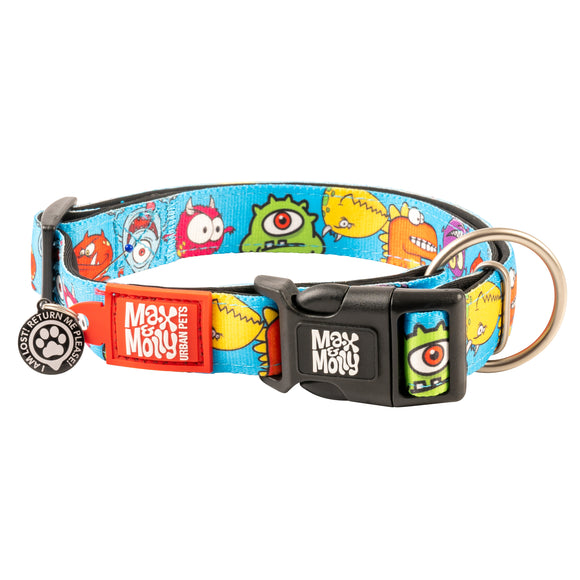Max&Molly GOTCHA! Smart ID Little Monsters Collar – Medium, Durable with Integrated Smart Tag
