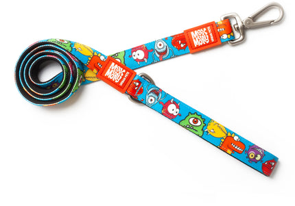 Max&Molly Short Leash Little Monsters – Colorful 120cm City Leash, Monster Pattern, Medium
