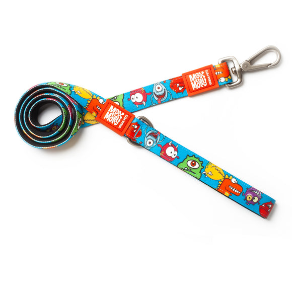 Max&Molly Short Leash Little Monsters – Colorful 120cm City Leash, Monster Pattern, Medium