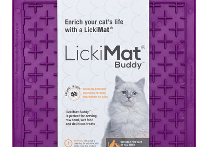 LickiMat Classic Buddy Cat Licking Mat – Soft Textured Silicone, Purple, Calming Enrichment