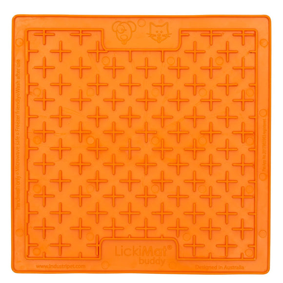 LickiMat Classic Buddy Soft Licking Mat – Cross Pattern, Purple, Calming Enrichment Tool