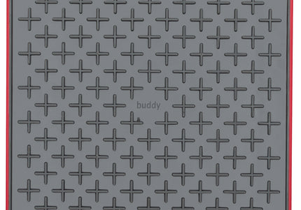 LickiMat Tuff Buddy Hard Licking Mat – Durable Cross Pattern Design, Red Color