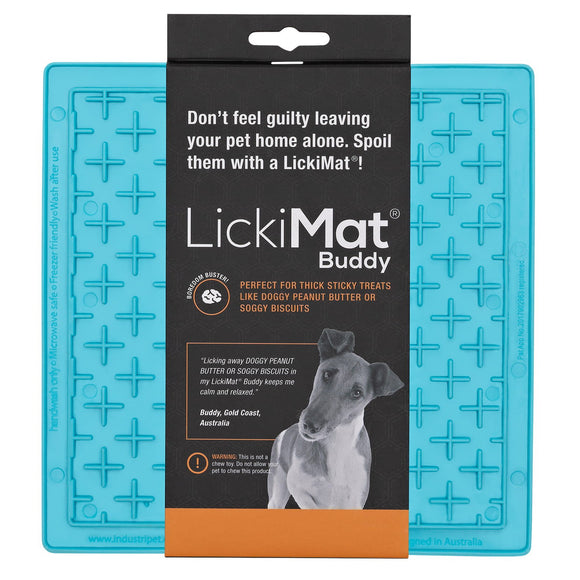 LickiMat Classic Buddy Soft Licking Mat – Cross Pattern, Purple, Calming Enrichment Tool