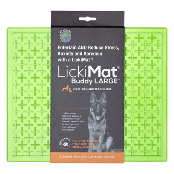 LickiMat Classic Buddy XL Licking Mat – Soft Cross Pattern, Large Size, Orange