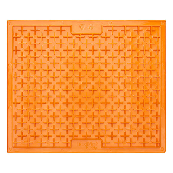 LickiMat Classic Buddy XL Licking Mat – Soft Cross Pattern, Large Size, Orange