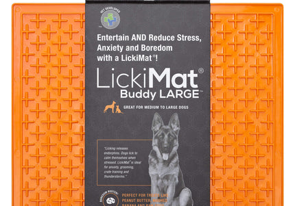 LickiMat Classic Buddy XL Licking Mat – Soft Cross Pattern, Large Size, Orange