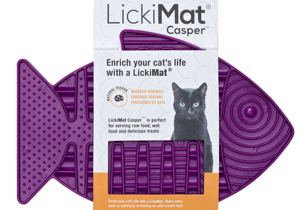 LickiMat Classic Casper Licking Mat – Soft Textured Purple Surface, Calming Enrichment Toy
