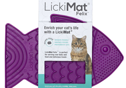 LickiMat Classic Felix Licking Mat – Soft Textured Purple Surface, Calming Enrichment Tool