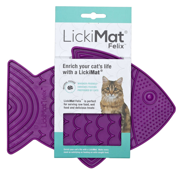 LickiMat Classic Felix Licking Mat – Soft Textured Purple Surface, Calming Enrichment Tool