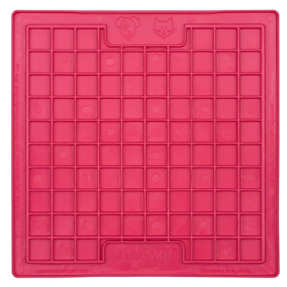 LickiMat Classic Playdate Soft Licking Mat – Checkered Pattern, Flexible Purple Design