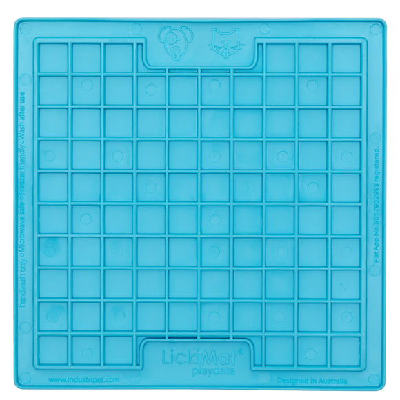 LickiMat Classic Playdate Soft Licking Mat – Checkered Pattern, Flexible Purple Design