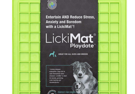 LickiMat Classic Playdate Soft Licking Mat – Checkered Pattern, Flexible Purple Design