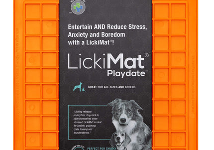 LickiMat Classic Playdate Soft Licking Mat – Checkered Pattern, Flexible Purple Design