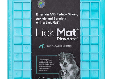 LickiMat Classic Playdate Soft Licking Mat – Checkered Pattern, Flexible Purple Design