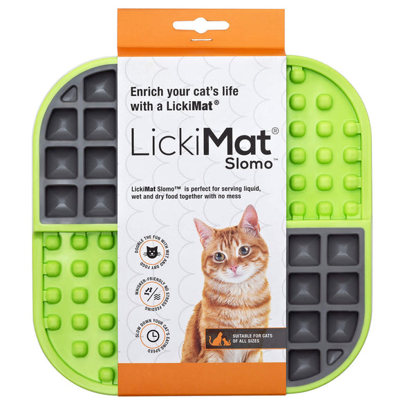 LickiMat Slomo Cat Licking Mat – Durable Hard Texture, Red, Promotes Slow Feeding