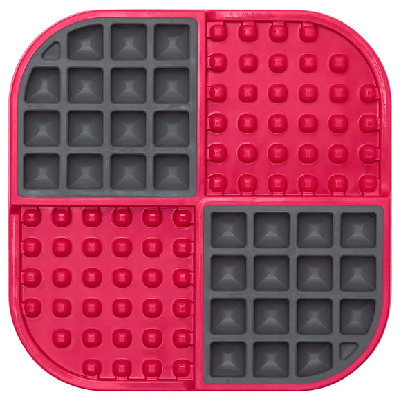 LickiMat Slomo Red Hard Licking Mat – Durable Slow-Feeding Enrichment Toy